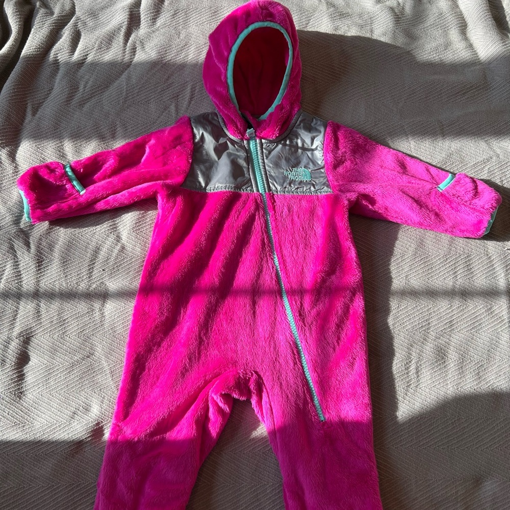 The North Face girls baby bunting.